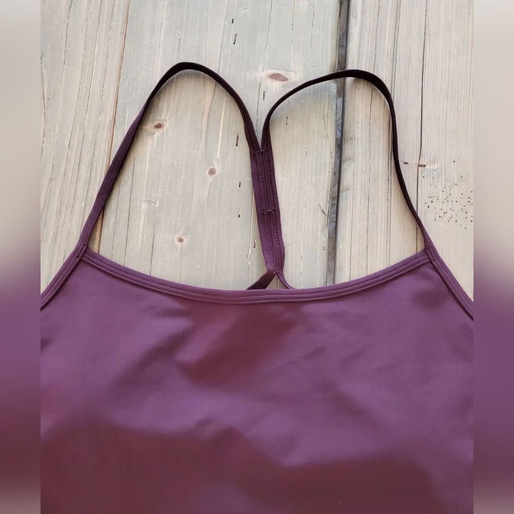 Calme By Johnny Was Womens Cross Back Cami Sport Bra Top Purple Padded M XL - Picture 2 of 10